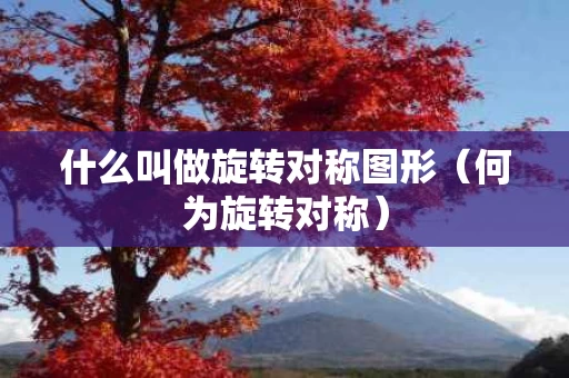 什么叫做旋转对称图形（何为旋转对称）