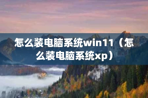 怎么装电脑系统win11（怎么装电脑系统xp）