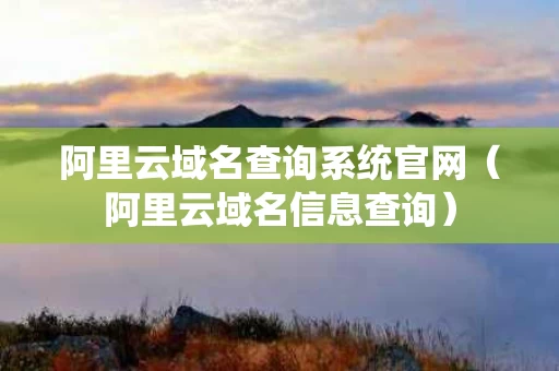 阿里云域名查询系统官网（阿里云域名信息查询）