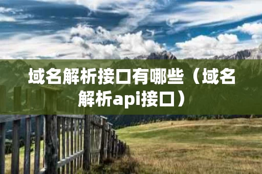 域名解析接口有哪些（域名解析api接口）