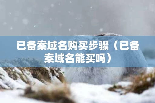 已备案域名购买步骤（已备案域名能买吗）