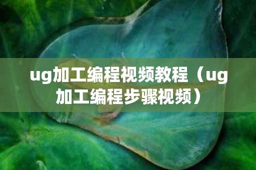 ug加工编程视频教程（ug加工编程步骤视频）