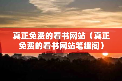 真正免费的看书网站（真正免费的看书网站笔趣阁）