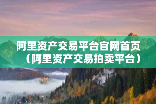 阿里资产交易平台官网首页（阿里资产交易拍卖平台）