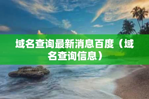 域名查询最新消息百度（域名查询信息）