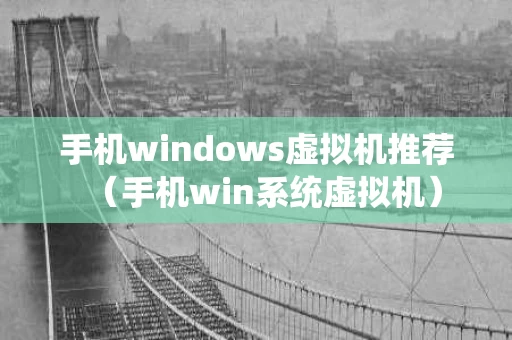 手机windows虚拟机推荐（手机win系统虚拟机）