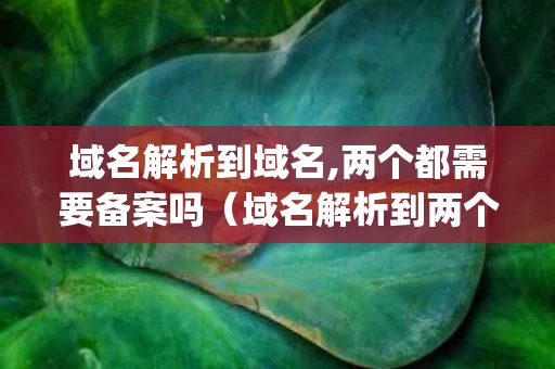 域名解析到域名,两个都需要备案吗（域名解析到两个ip）
