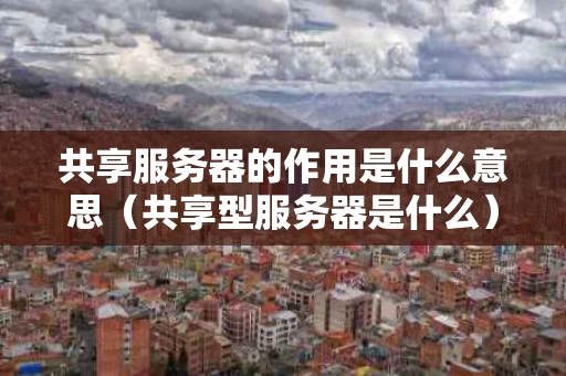 共享服务器的作用是什么意思（共享型服务器是什么）