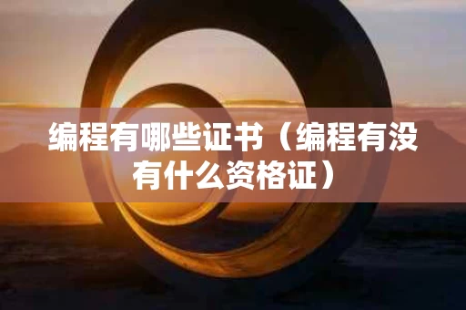 编程有哪些证书（编程有没有什么资格证）