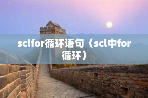 sclfor循环语句（scl中for循环）