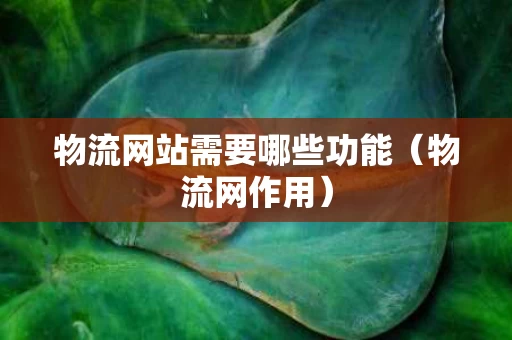 物流网站需要哪些功能（物流网作用）