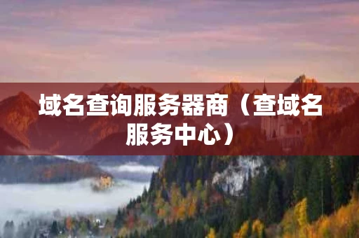 域名查询服务器商（查域名服务中心）