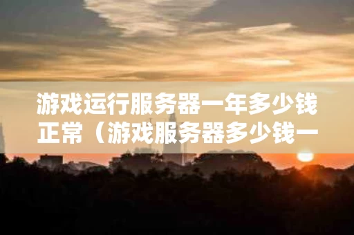 游戏运行服务器一年多少钱正常（游戏服务器多少钱一个）