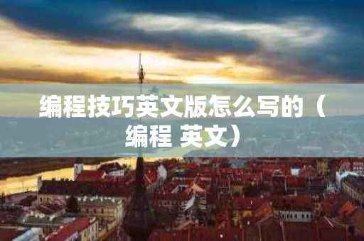 编程技巧英文版怎么写的（编程 英文）