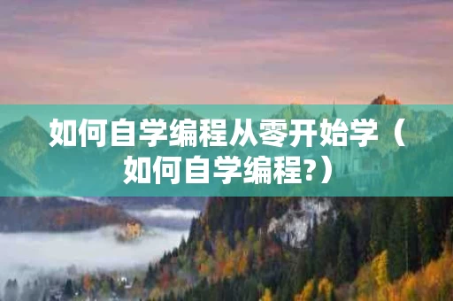 如何自学编程从零开始学（如何自学编程?）