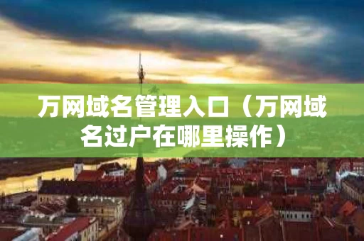 万网域名管理入口（万网域名过户在哪里操作）