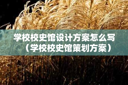 学校校史馆设计方案怎么写（学校校史馆策划方案）