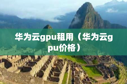 华为云gpu租用（华为云gpu价格）