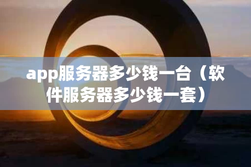 app服务器多少钱一台（软件服务器多少钱一套）