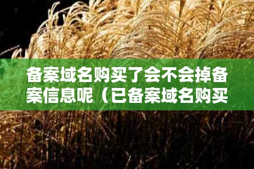 备案域名购买了会不会掉备案信息呢（已备案域名购买）