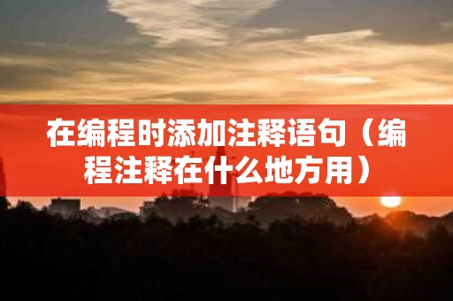 在编程时添加注释语句（编程注释在什么地方用）