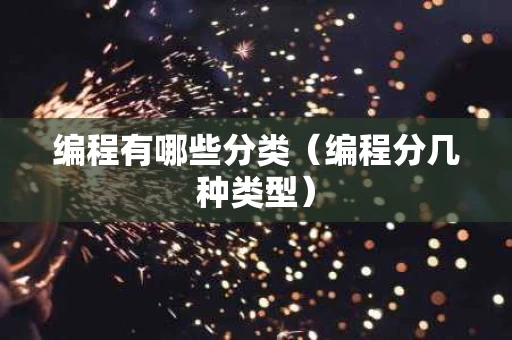 编程有哪些分类（编程分几种类型）