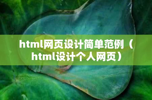 html网页设计简单范例（html设计个人网页）