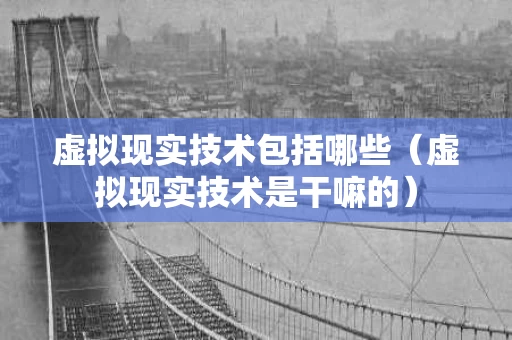 虚拟现实技术包括哪些（虚拟现实技术是干嘛的）