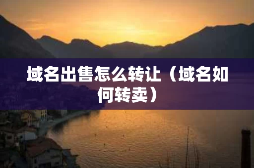 域名出售怎么转让（域名如何转卖）