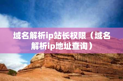域名解析ip站长权限（域名解析ip地址查询）