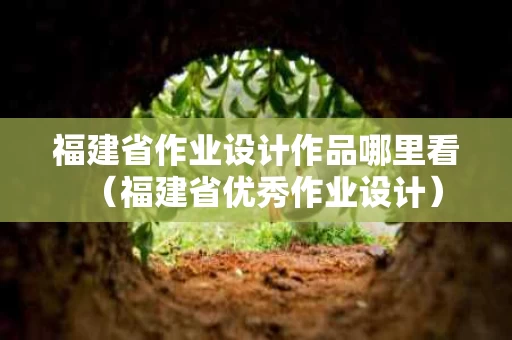 福建省作业设计作品哪里看（福建省优秀作业设计）