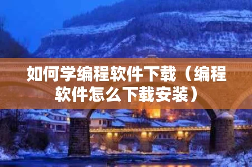 如何学编程软件下载（编程软件怎么下载安装）