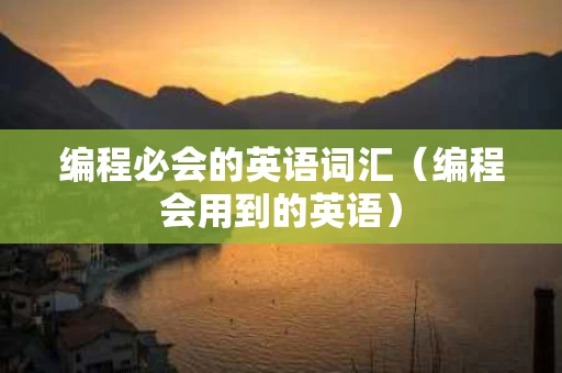 编程必会的英语词汇（编程会用到的英语）