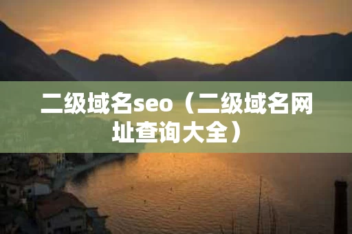 二级域名seo（二级域名网址查询大全）