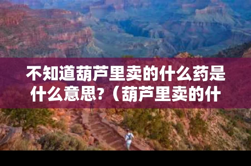 不知道葫芦里卖的什么药是什么意思?（葫芦里卖的什么药?怎么解释?）