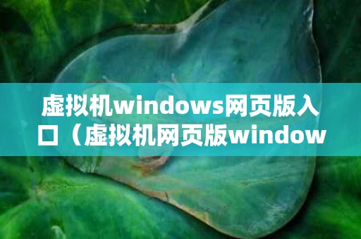虚拟机windows网页版入口（虚拟机网页版windows2000）