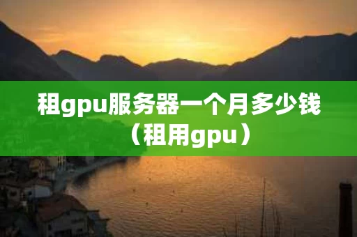 租gpu服务器一个月多少钱（租用gpu）