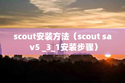 scout安装方法（scout sa v5 _3_1安装步骤）