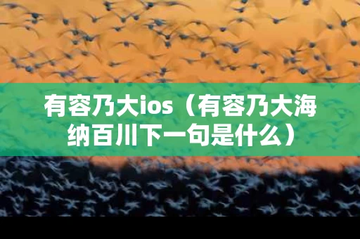 有容乃大ios（有容乃大海纳百川下一句是什么）