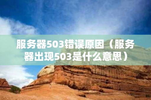 服务器503错误原因（服务器出现503是什么意思）
