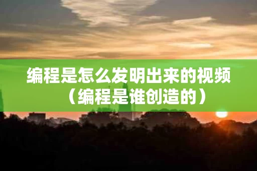 编程是怎么发明出来的视频（编程是谁创造的）