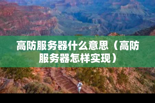 高防服务器什么意思（高防服务器怎样实现）