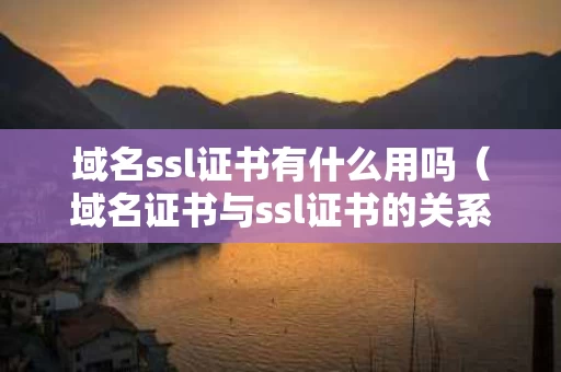 域名ssl证书有什么用吗（域名证书与ssl证书的关系）