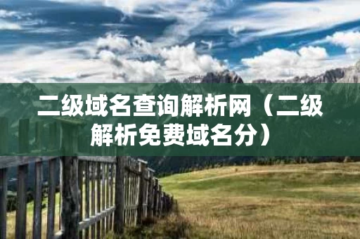二级域名查询解析网（二级解析免费域名分）