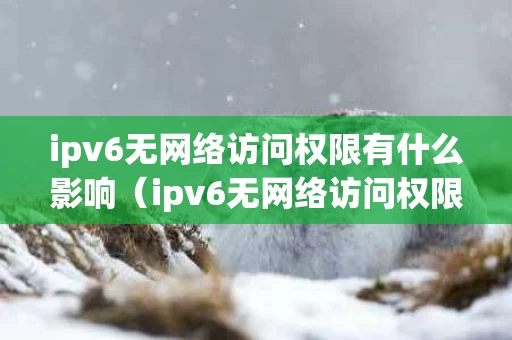 ipv6无网络访问权限有什么影响（ipv6无网络访问权限ipv4正常）