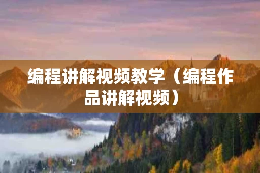编程讲解视频教学（编程作品讲解视频）