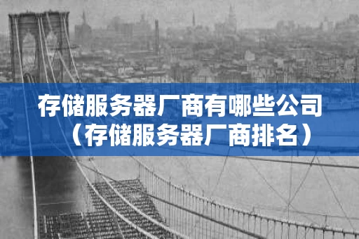 存储服务器厂商有哪些公司（存储服务器厂商排名）