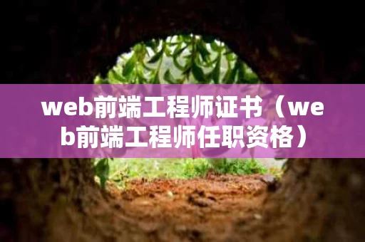 web前端工程师证书（web前端工程师任职资格）