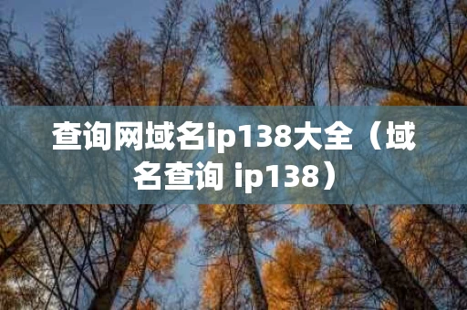 查询网域名ip138大全（域名查询 ip138）