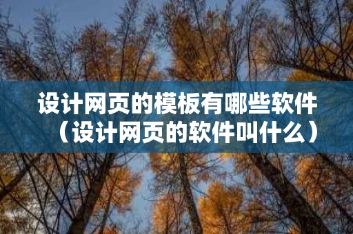 设计网页的模板有哪些软件（设计网页的软件叫什么）